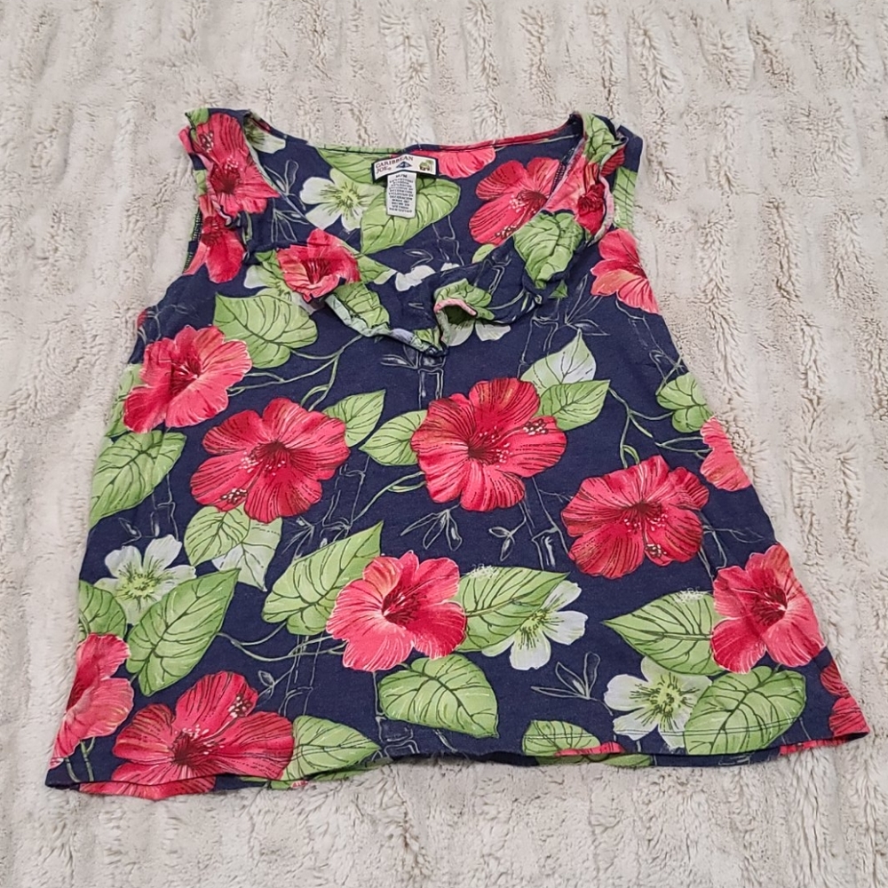 EUC Carribean Joe Ruffle Tank Top